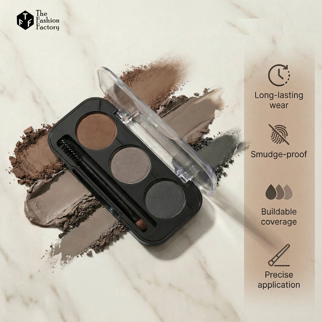 3 color eyeshadow and eyebrow pallete