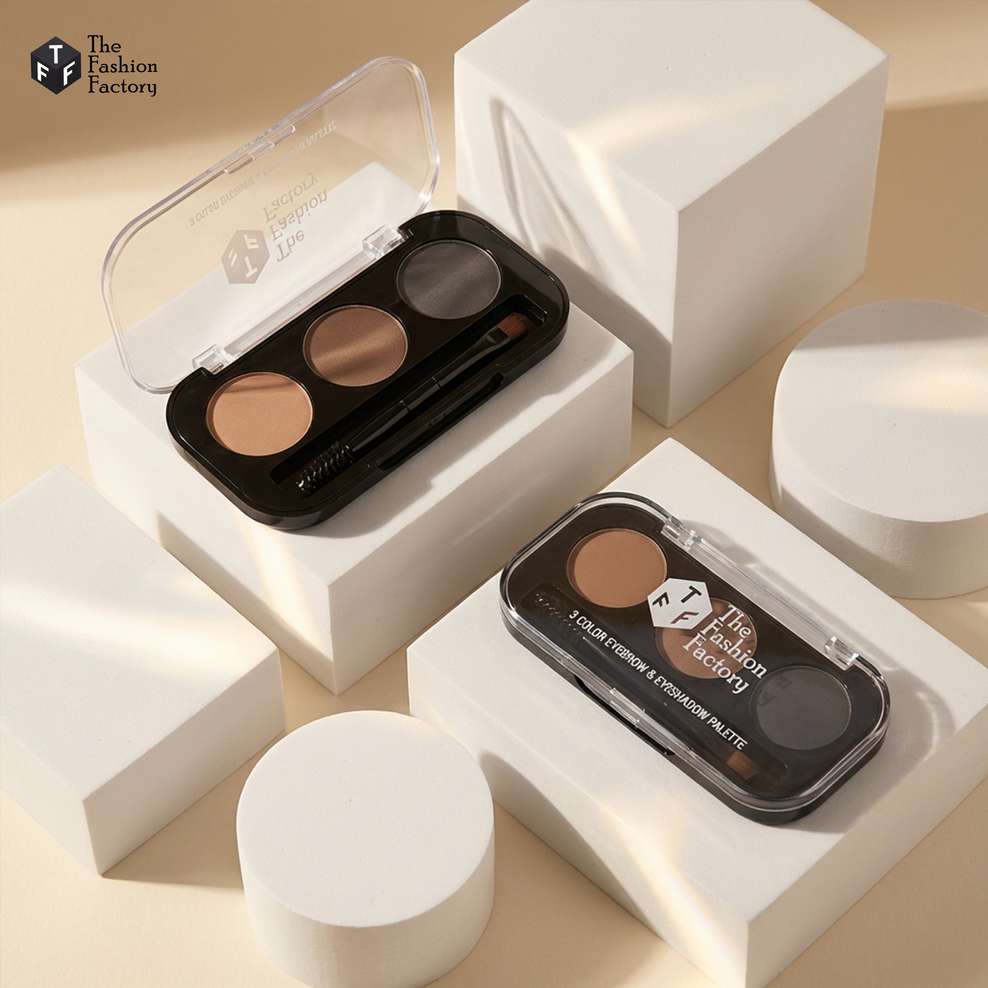 3 color eyeshadow and eyebrow pallete