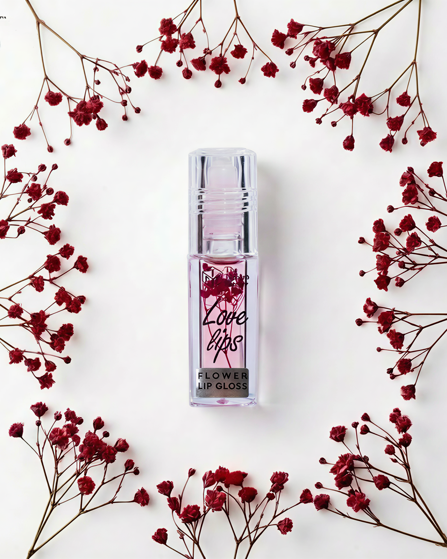 Maroon Flower Lipgloss